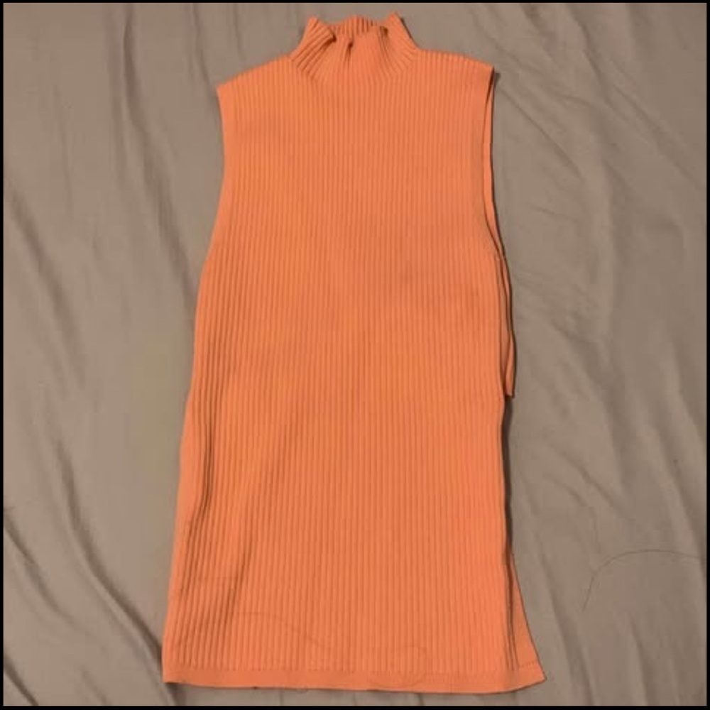 Aritzia Orange Muscle Tee with Open Back